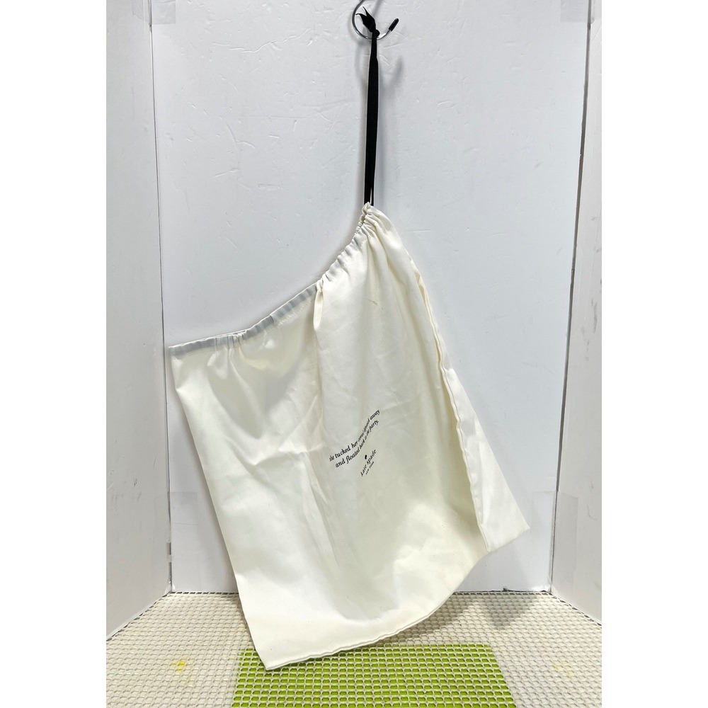 Kate Spade New York Large White Cotton Drawstring Dust Bag GOOD